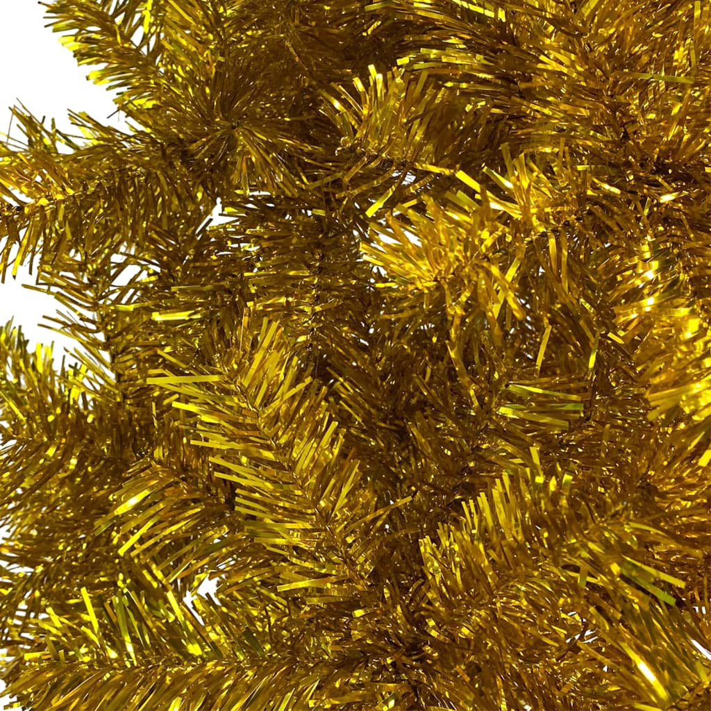 Kerstboom Met Led's En Kerstballen Smal 120 Cm Goudkleurig