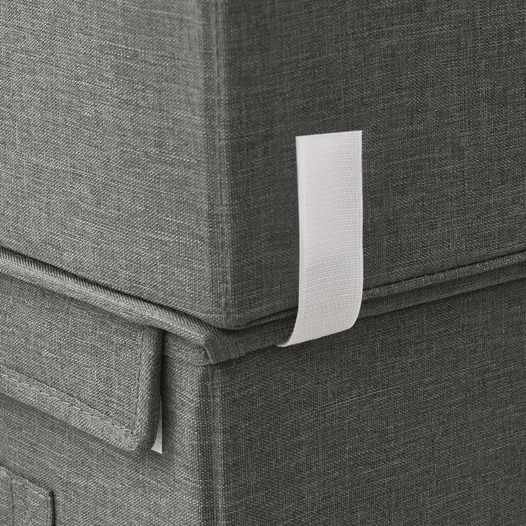 3-Delige Opbergboxenset Stapelbaar Stof Antracietkleurig