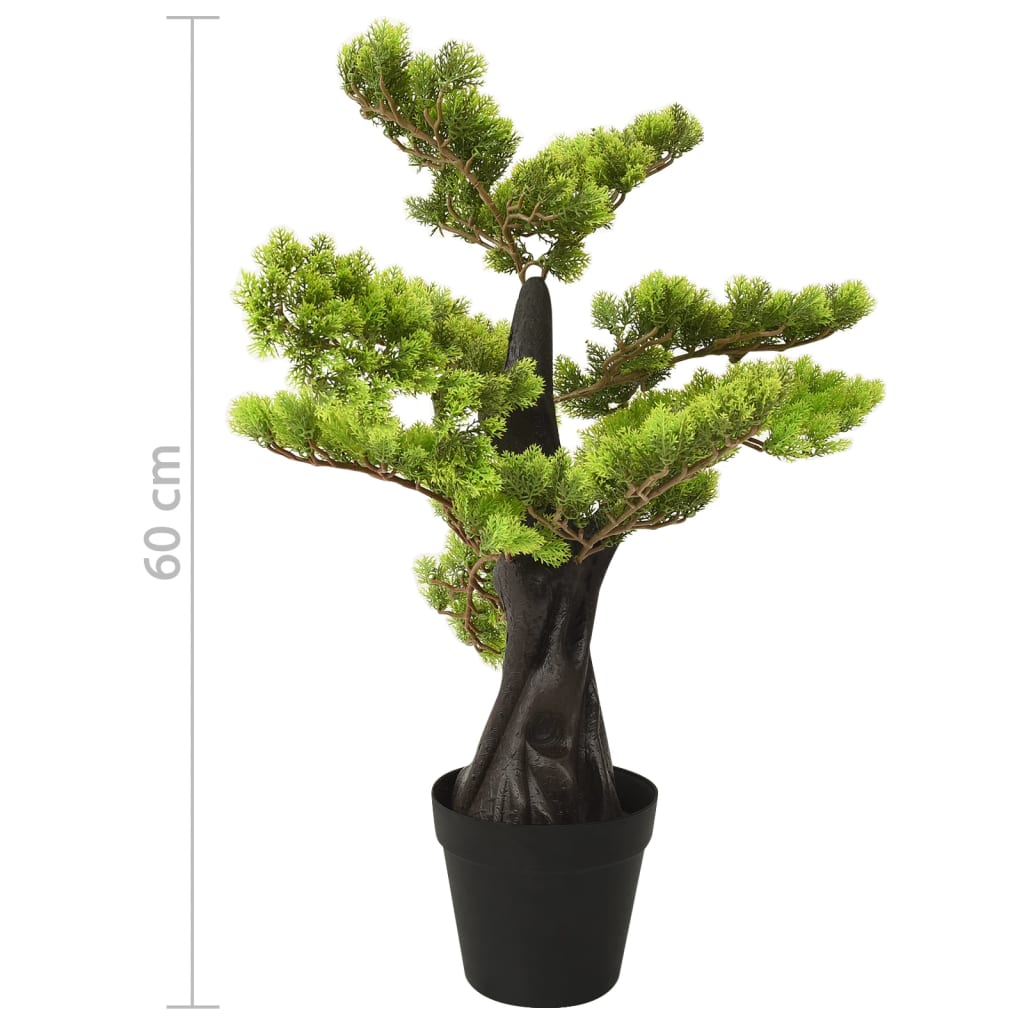 Kunstplant Met Pot Cipres Bonsai 60 Cm Groen