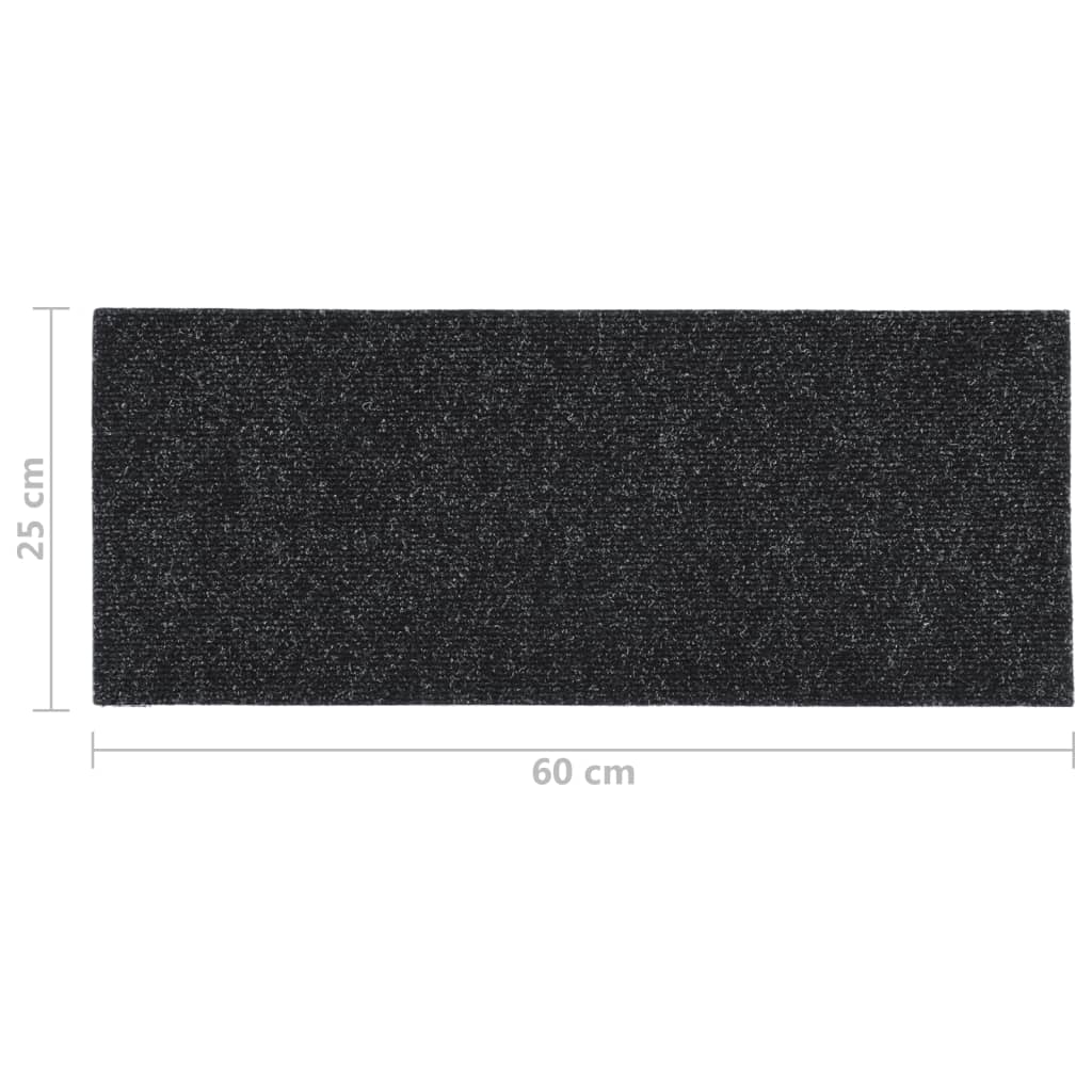 15 St Trapmatten Zelfklevend Rechthoekig 60X25 Cm Zwart