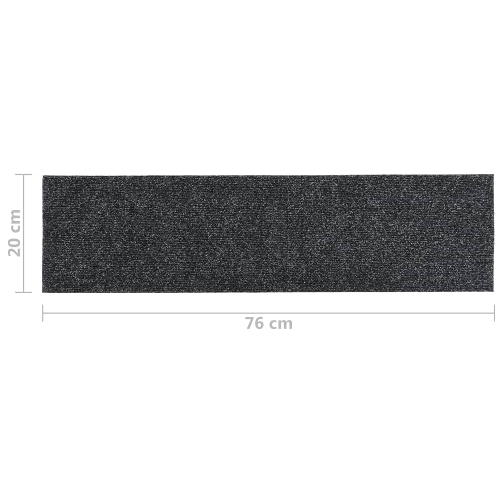 15 St Trapmatten Zelfklevend Rechthoekig 76X20 Cm Grijs