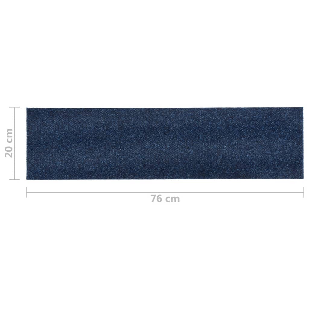 15 St Trapmatten Zelfklevend Rechthoekig 76X20 Cm Blauw