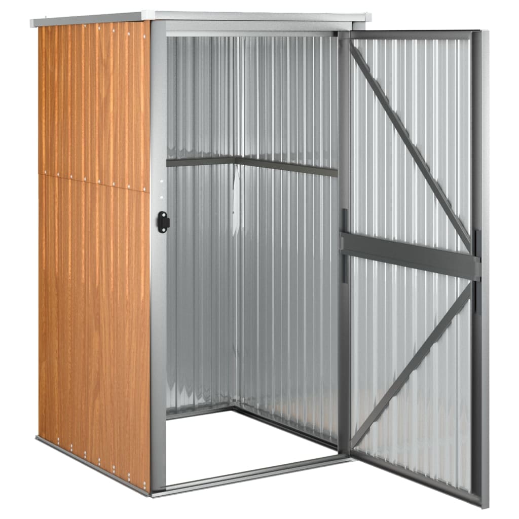 Tuinschuur 88X89X161 Cm Gegalvaniseerd Staal Bruin