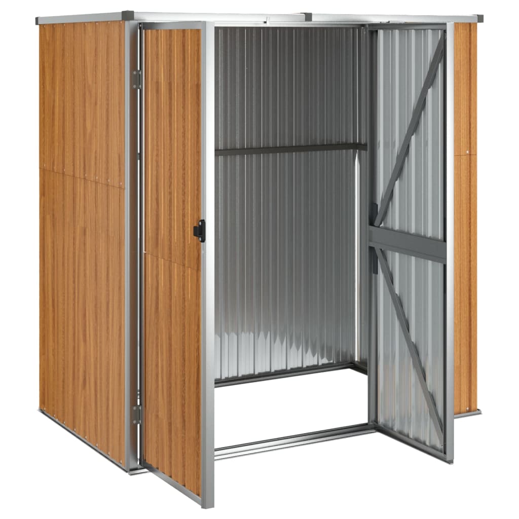 Tuinschuur 161X89X161 Cm Gegalvaniseerd Staal Bruin