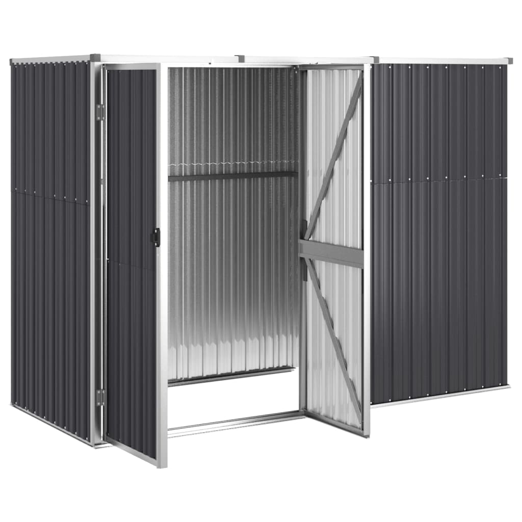 Tuinschuur 225X89X161 Cm Gegalvaniseerd Staal Antracietkleurig