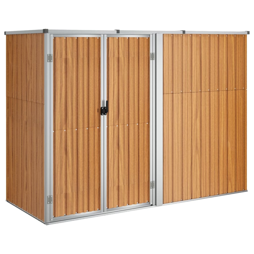 Tuinschuur 225X89X161 Cm Gegalvaniseerd Staal Bruin