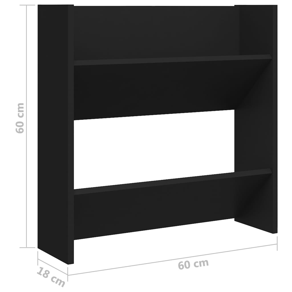 Wandschoenenkasten 4 St 60X18X60 Cm Spaanplaat Zwart