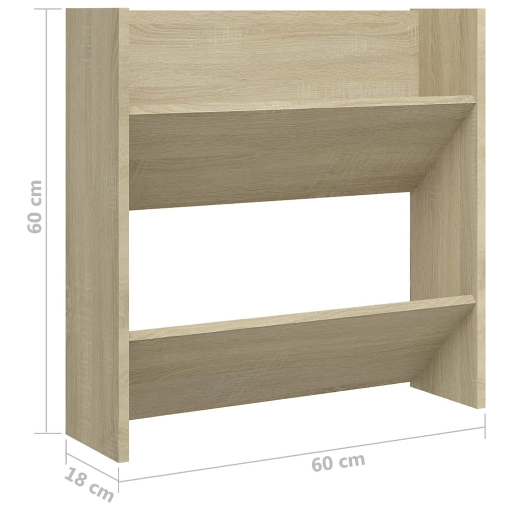 Wandschoenenkasten 4 St 60X18X60 Cm Spaanplaat Sonoma Eiken