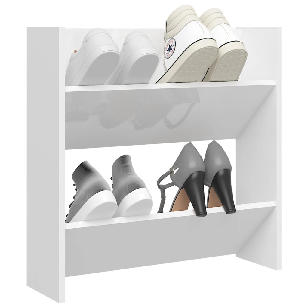 Wandschoenenkast 60X18X60 Cm Spaanplaat Hoogglans Wit