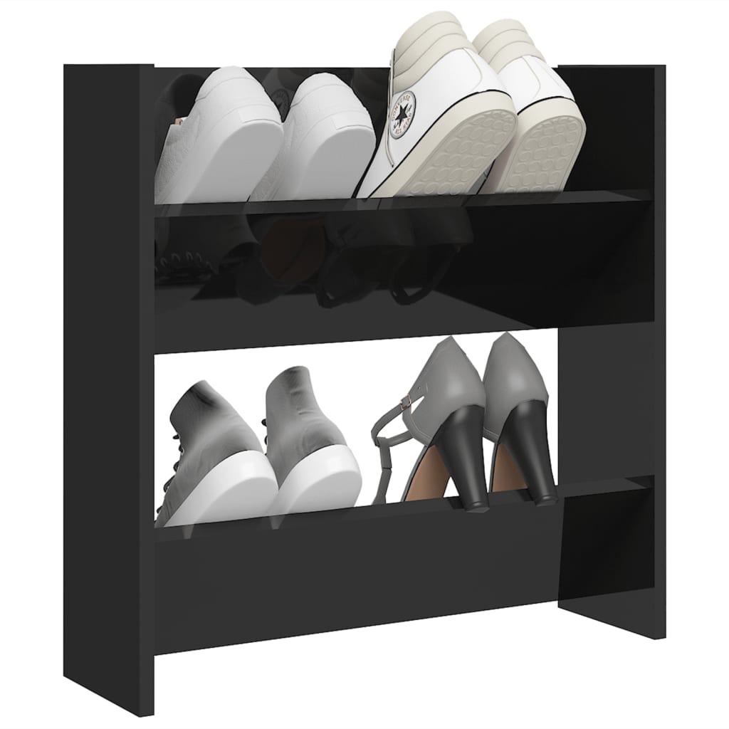 Wandschoenenkast 60X18X60 Cm Spaanplaat Hoogglans Zwart