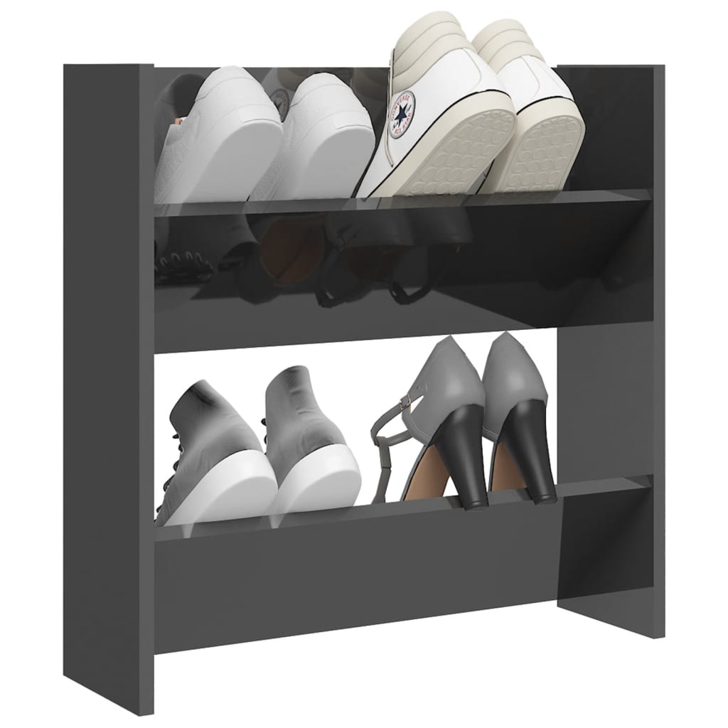 Wandschoenenkast 60X18X60 Cm Spaanplaat Hoogglans Grijs