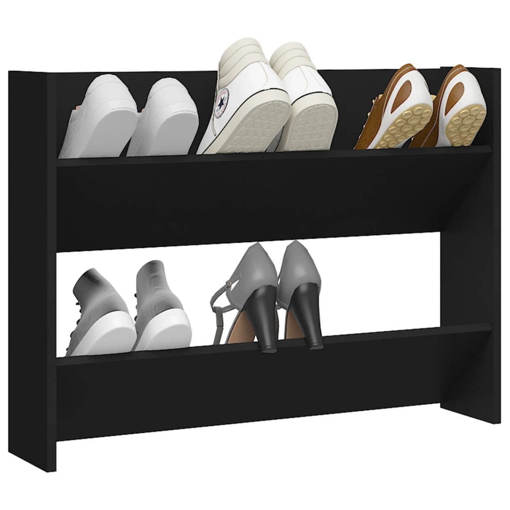 Wandschoenenkast 80X18X60 Cm Spaanplaat Zwart