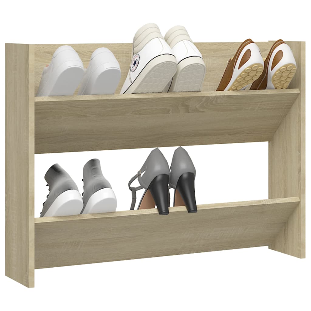 Wandschoenenkast 80X18X60 Cm Spaanplaat Sonoma Eikenkleurig