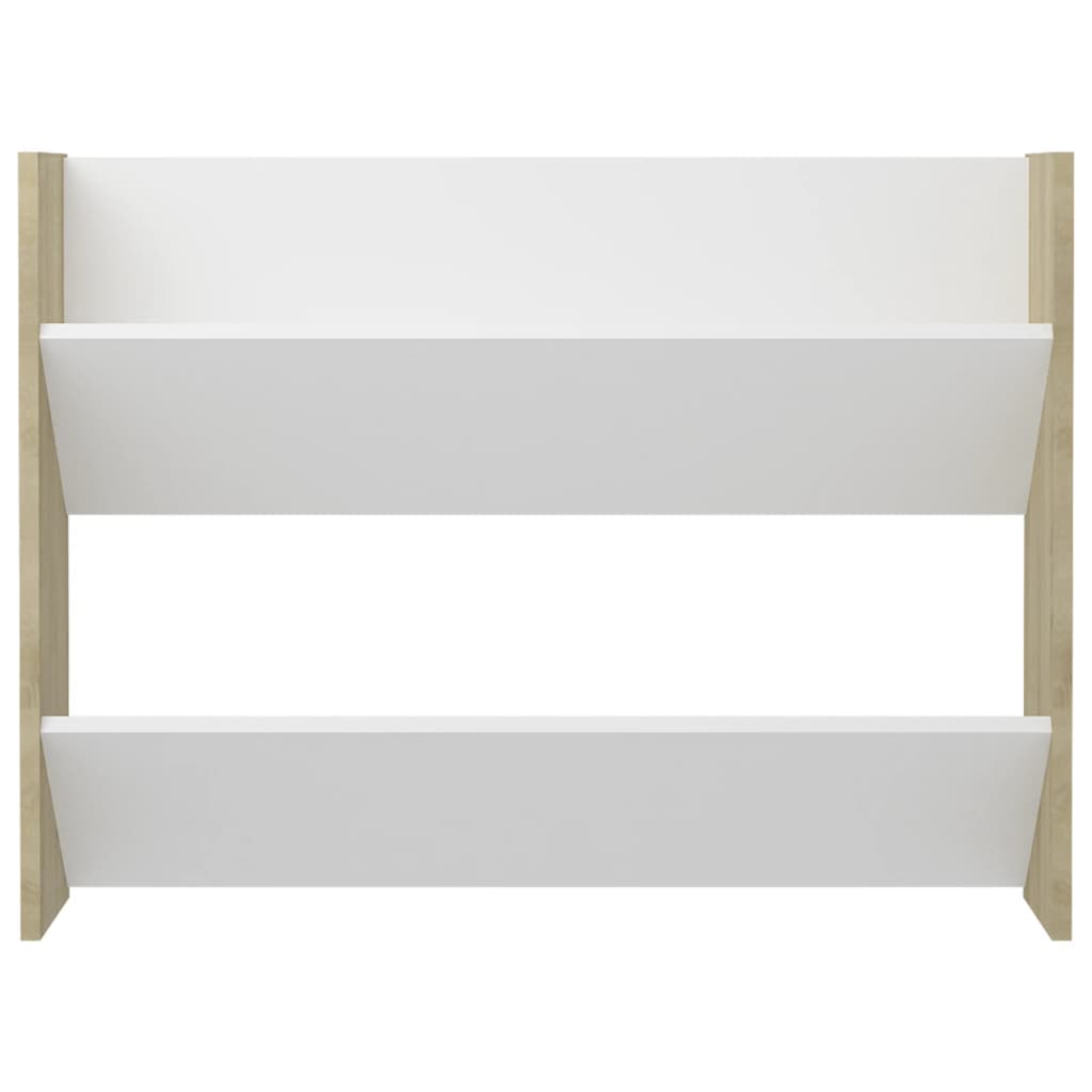 Wandschoenenkasten 2 St 80X18X60 Cm Spaanplaat Wit Sonoma Eiken