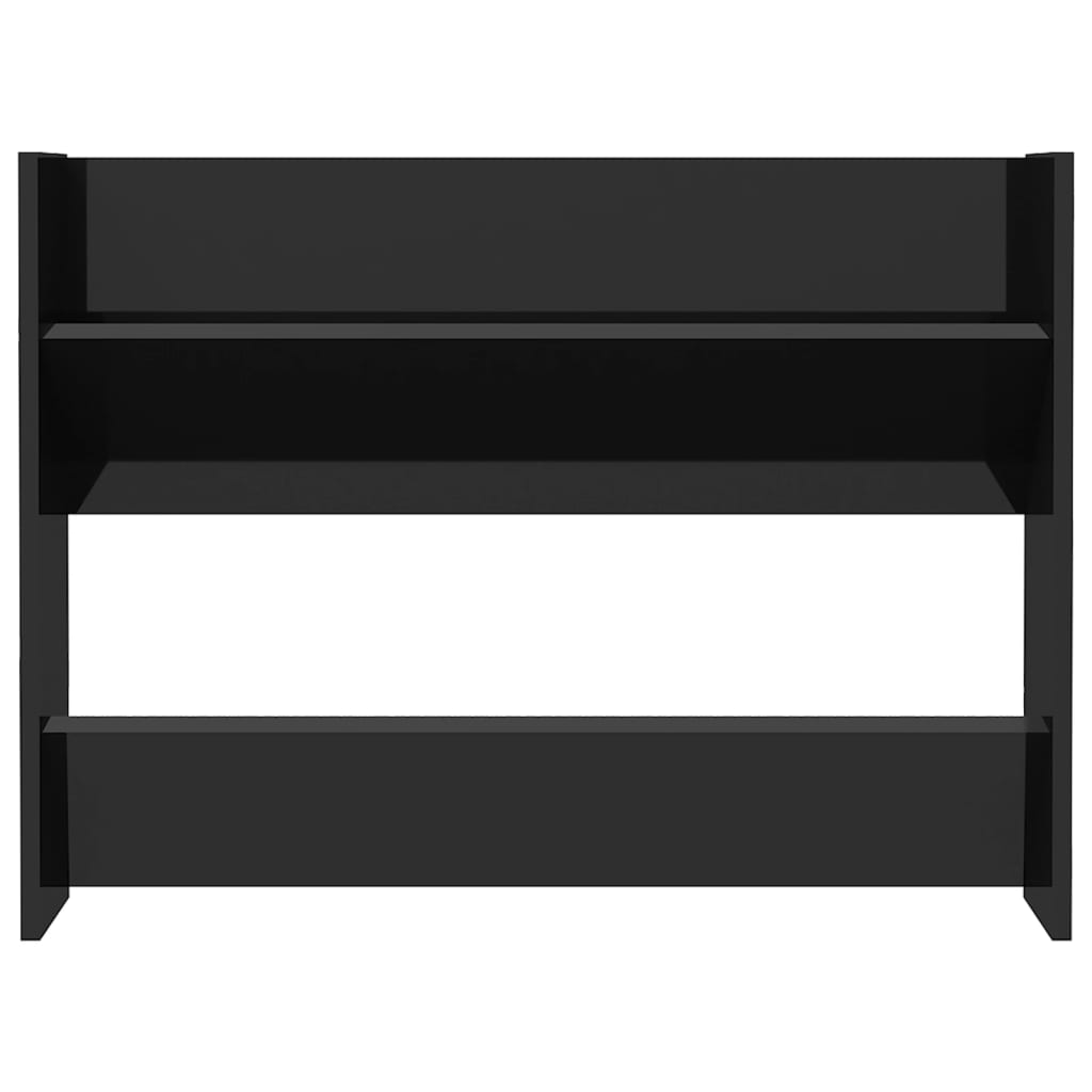 Wandschoenenkast 80X18X60 Cm Spaanplaat Hoogglans Zwart