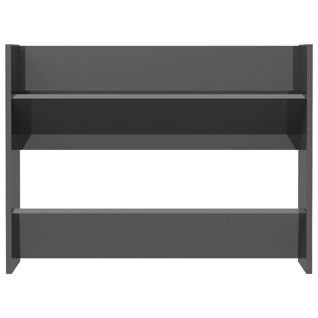 Wandschoenenkasten 2 St 80X18X60 Cm Spaanplaat Hoogglans Grijs