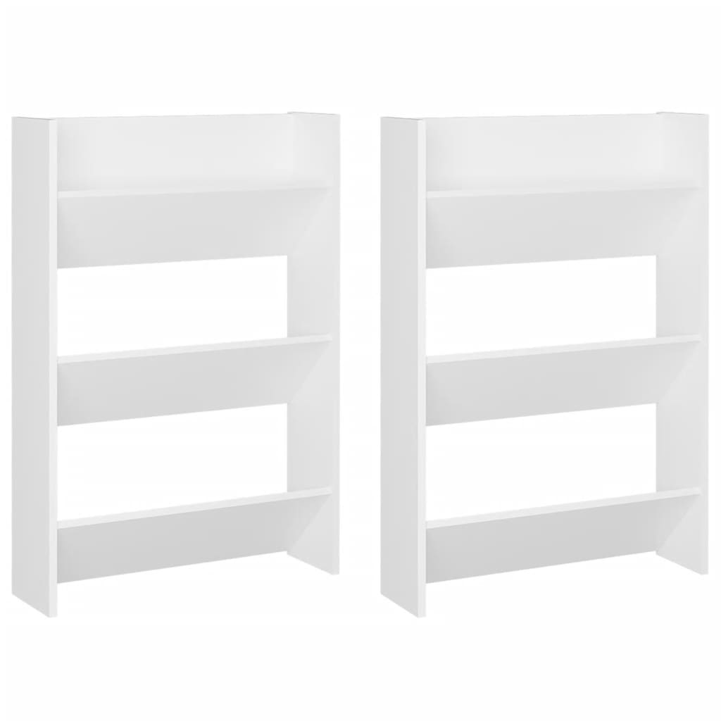 Wandschoenenkasten 2 St 60X18X90 Cm Spaanplaat Wit