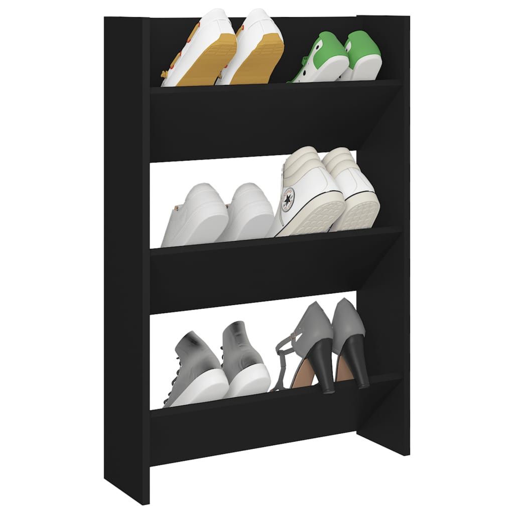 Wandschoenenkast 60X18X90 Cm Spaanplaat Zwart