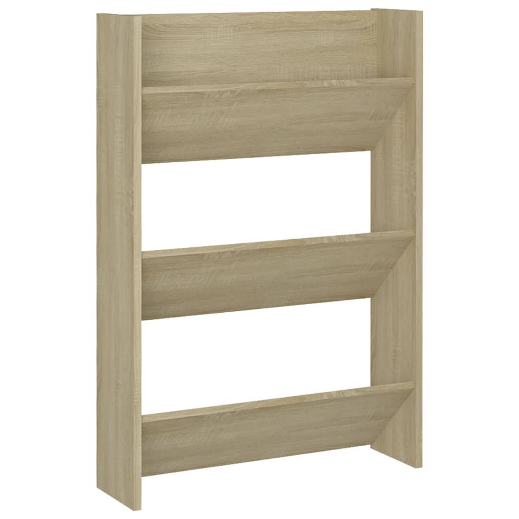 Wandschoenenkast 60X18X90 Cm Spaanplaat Sonoma Eikenkleurig