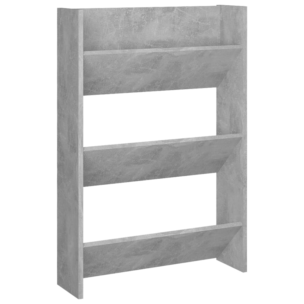 Wandschoenenkast 60X18X90 Cm Spaanplaat Betongrijs