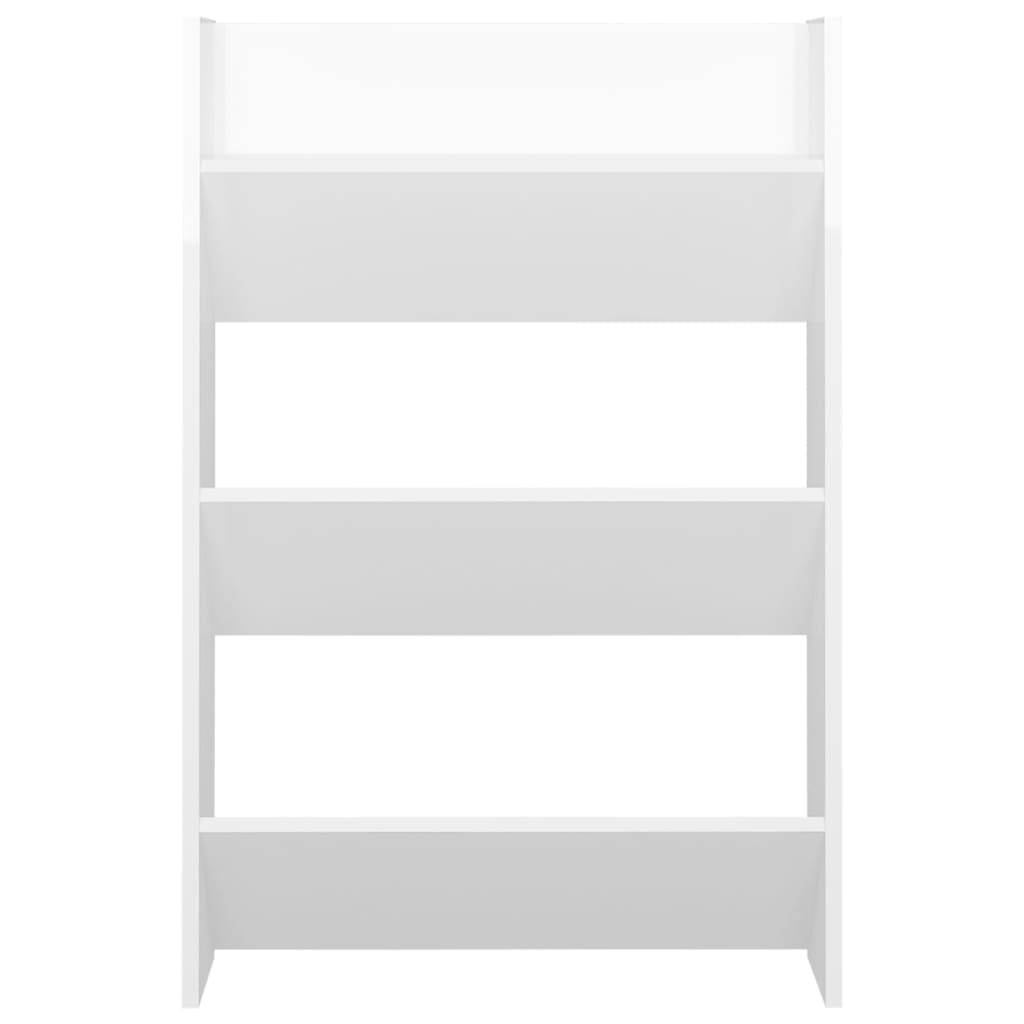 Wandschoenenkast 60X18X90 Cm Spaanplaat Hoogglans Wit
