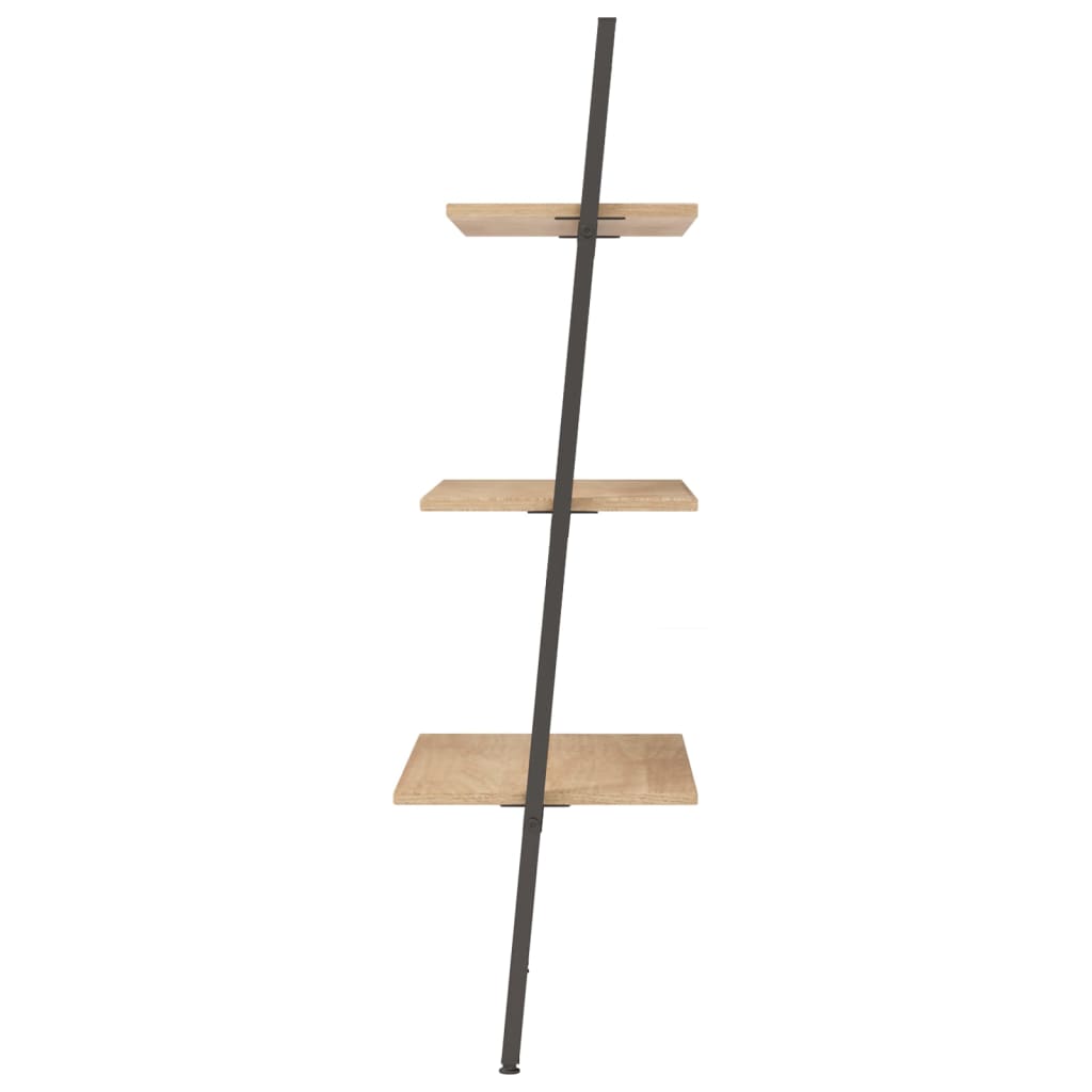 Ladderrek Met 3 Schappen 64X34X116 Cm Lichtbruin En Zwart