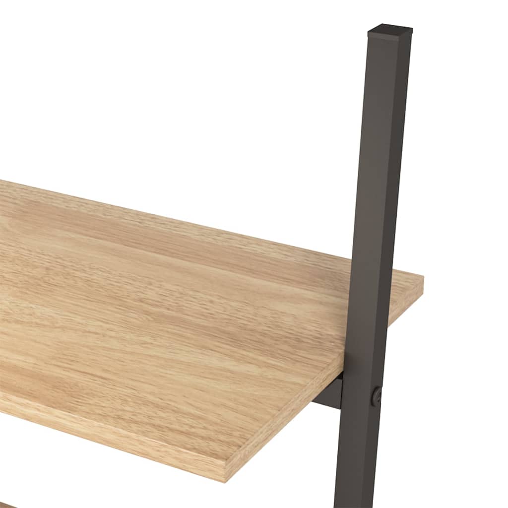 Ladderrek Met 3 Schappen 64X34X116 Cm Lichtbruin En Zwart