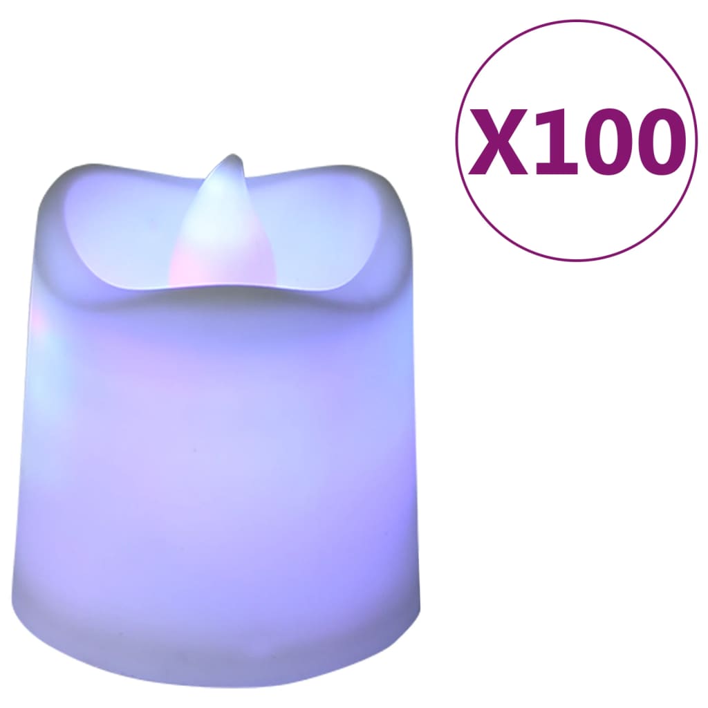 Theelichtjes 100 St Led Vlamloos Elektrisch Meerkleurig