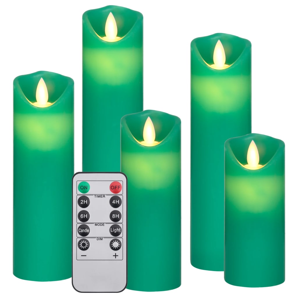 5-Delige Kaarsenset Met Afstandsbediening Led Warmwit