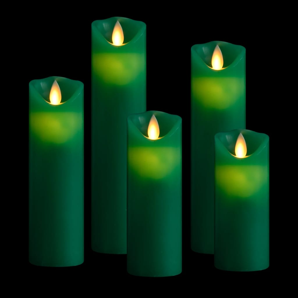 5-Delige Kaarsenset Met Afstandsbediening Led Warmwit