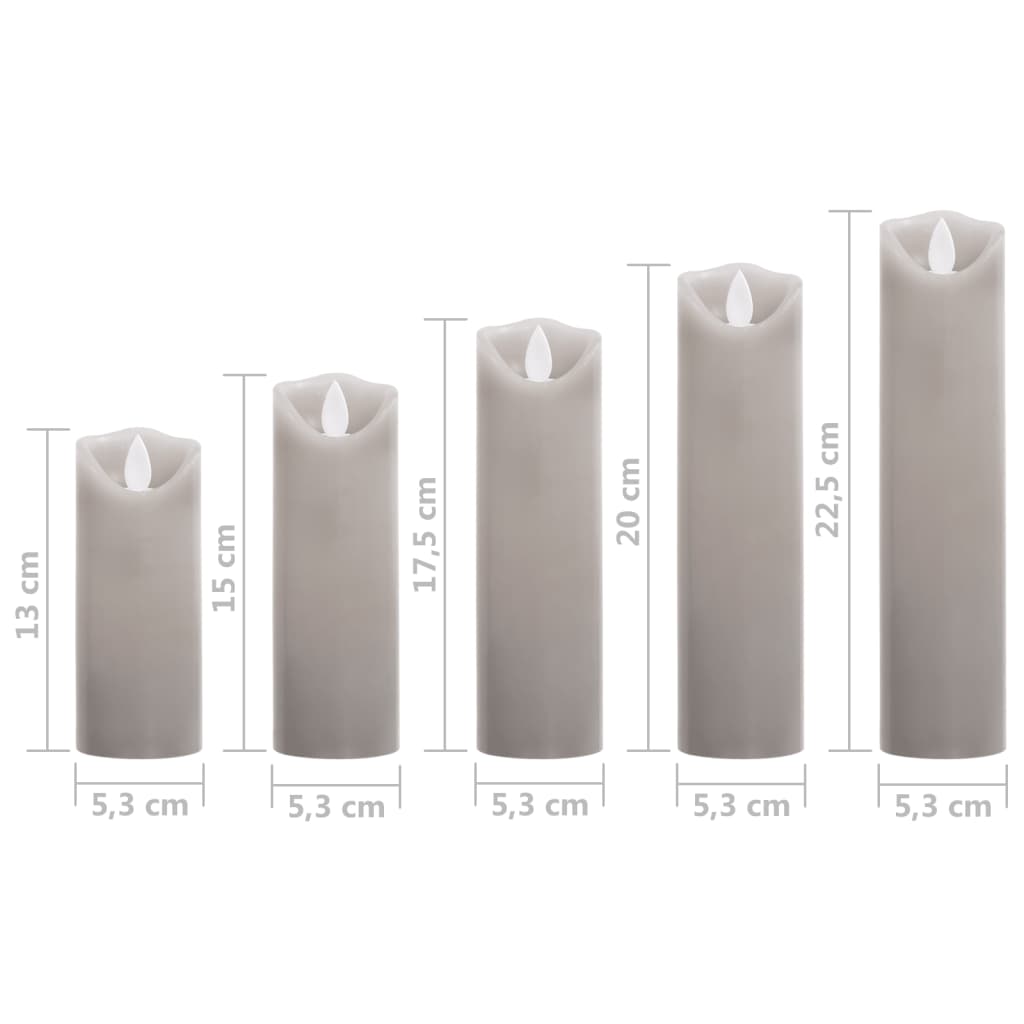 5-Delige Kaarsenset Met Afstandsbediening Led Warmwit