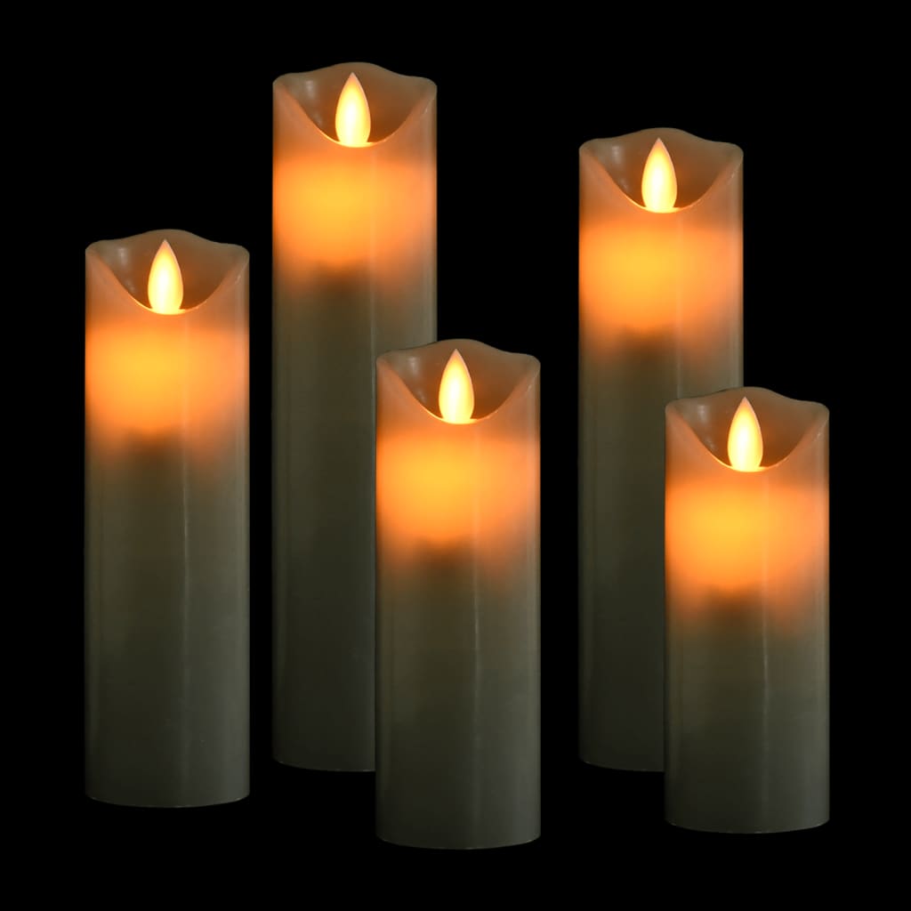 5-Delige Kaarsenset Met Afstandsbediening Led Warmwit