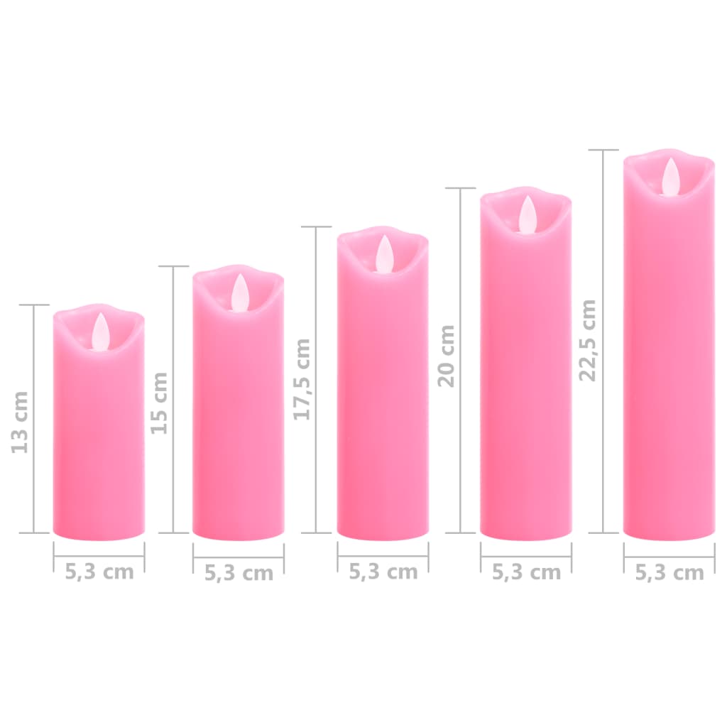 5-Delige Kaarsenset Met Afstandsbediening Led Warmwit