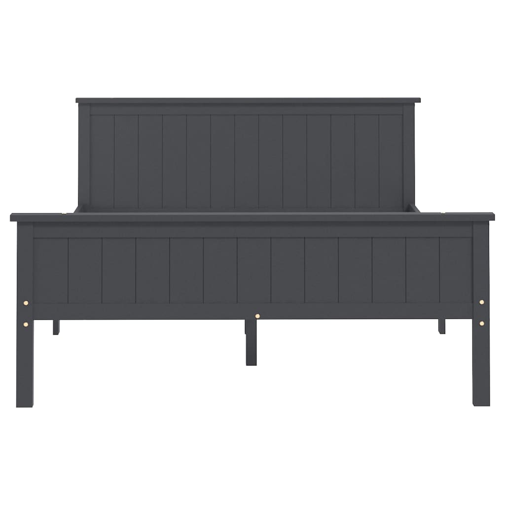 Bedframe Massief Grenenhout Grijs 140X200 Cm