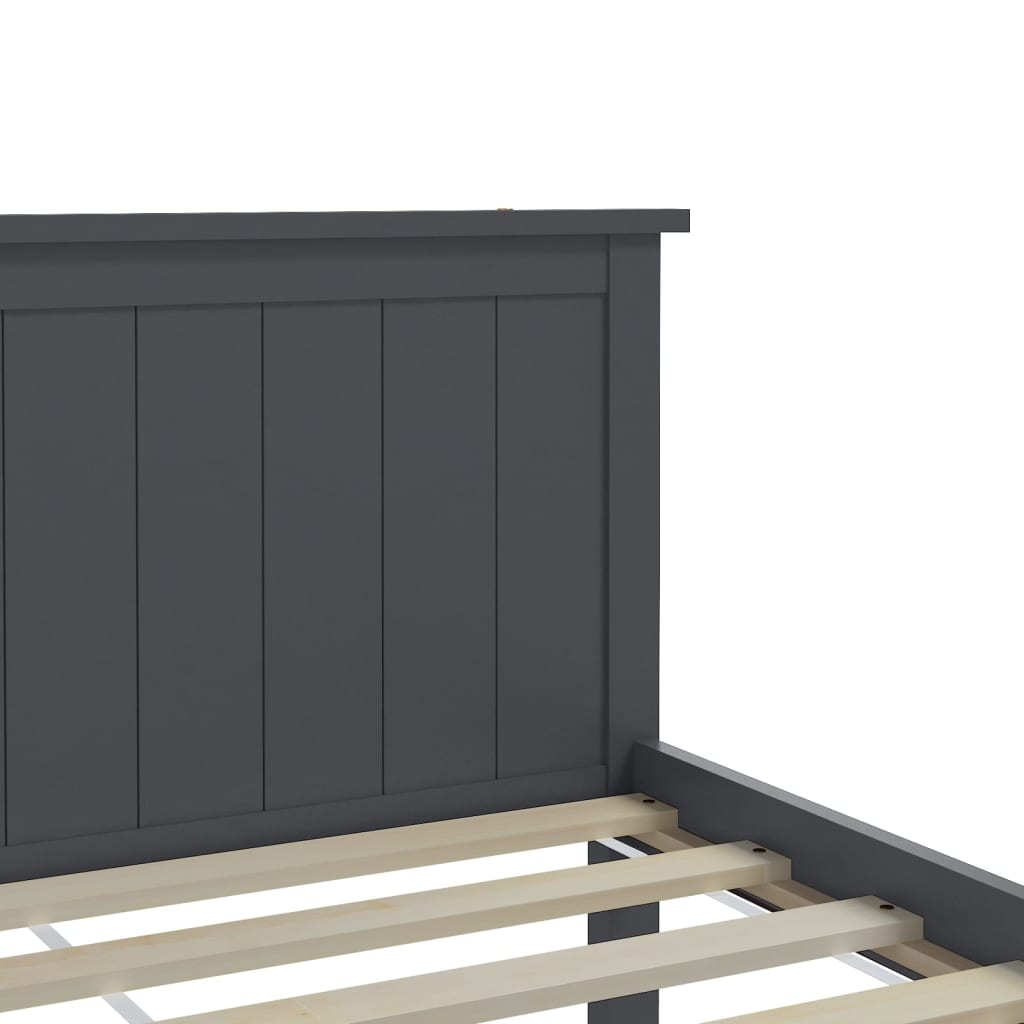Bedframe Massief Grenenhout Grijs 140X200 Cm