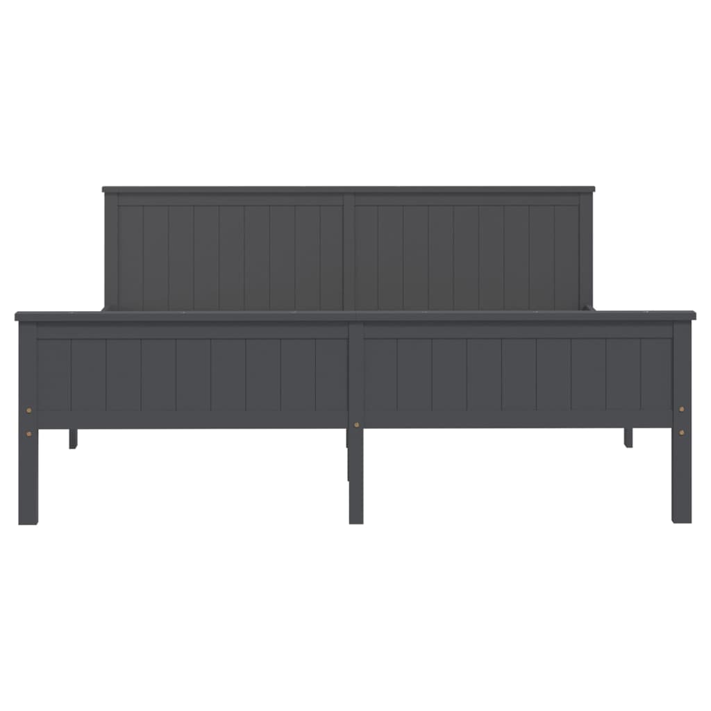 Bedframe Massief Grenenhout Grijs 200X200 Cm