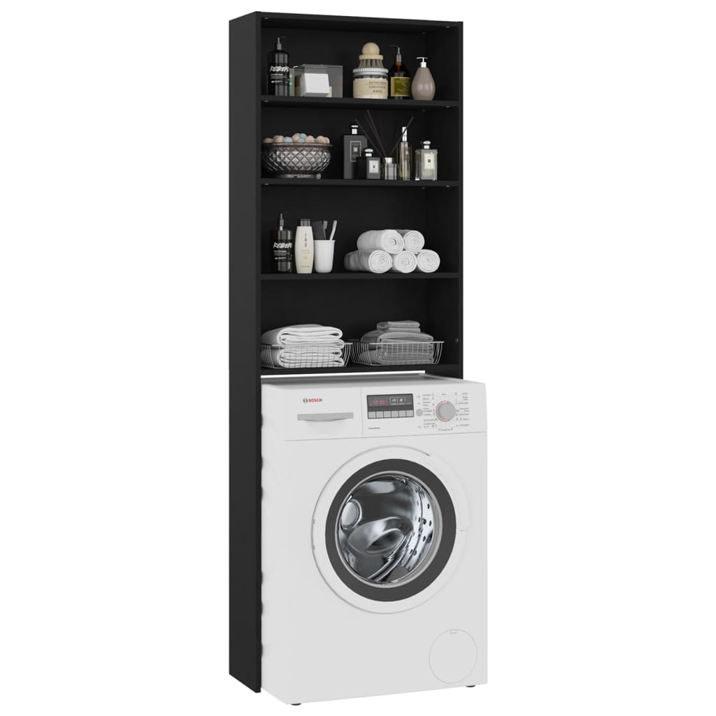 Wasmachinekast 64X24X190 Cm Zwart