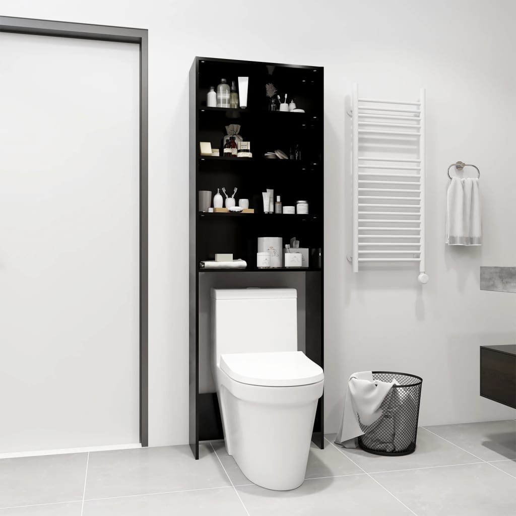 Wasmachinekast 64X24X190 Cm Zwart