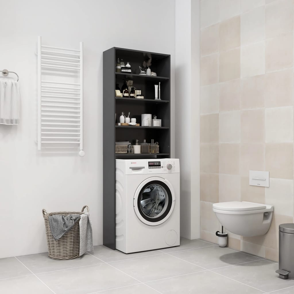 Wasmachinekast 64X24X190 Cm Grijs
