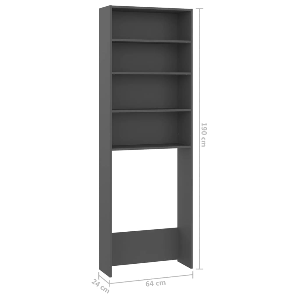 Wasmachinekast 64X24X190 Cm Grijs