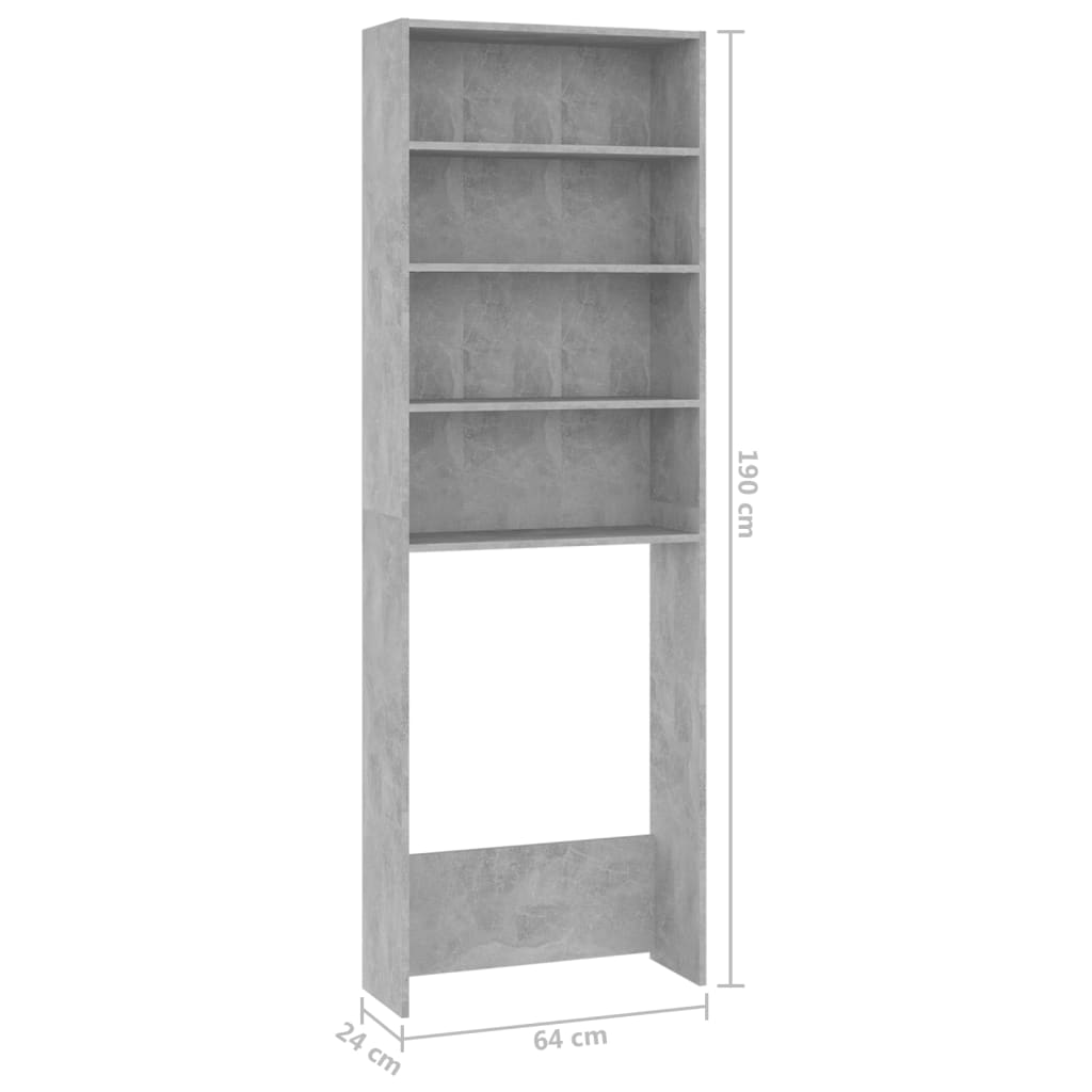 Wasmachinekast 64X24X190 Cm Betongrijs