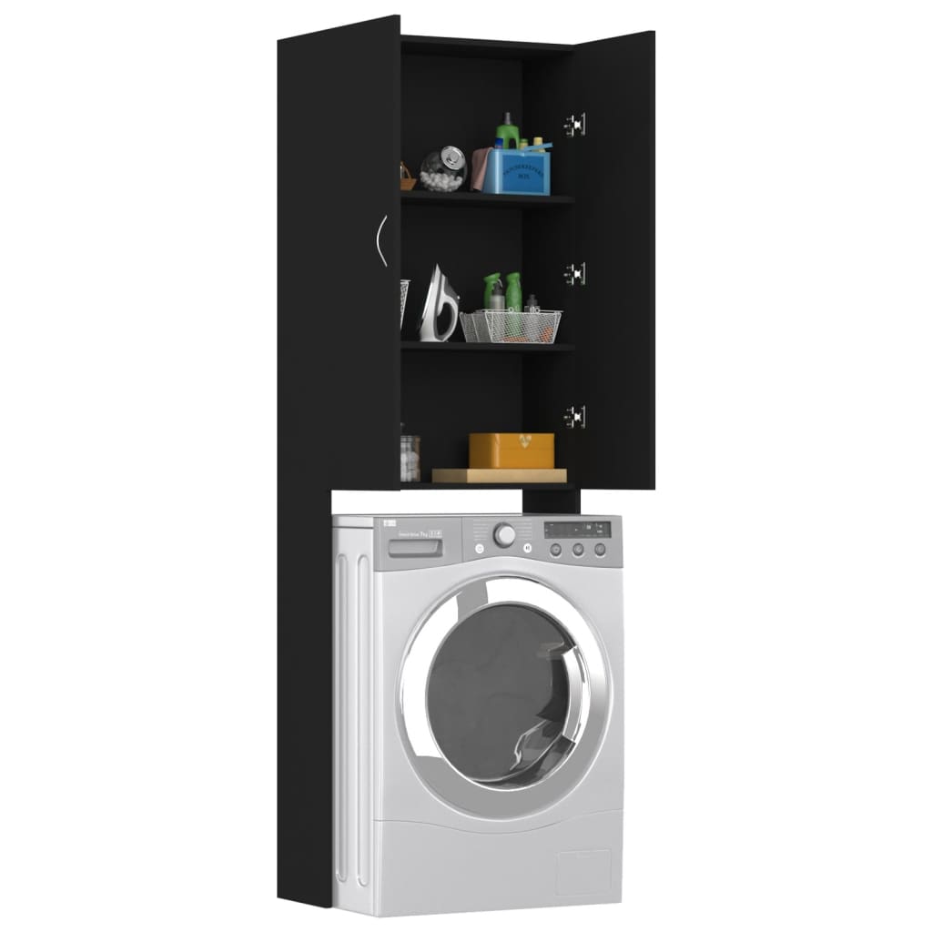 Wasmachinekast 64X25,5X190 Cm Zwart