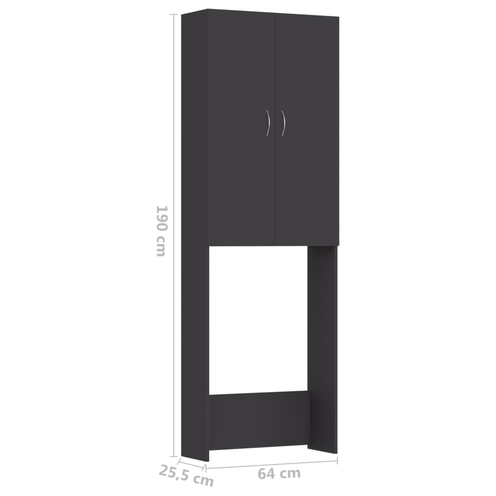 Wasmachinekast 64X25,5X190 Cm Grijs
