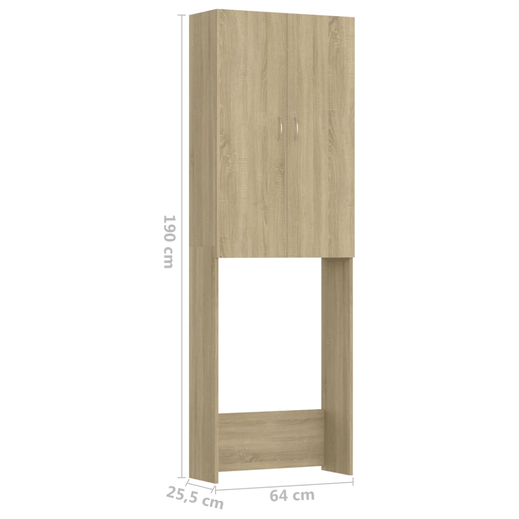 Wasmachinekast 64X25,5X190 Cm Sonoma Eikenkleurig