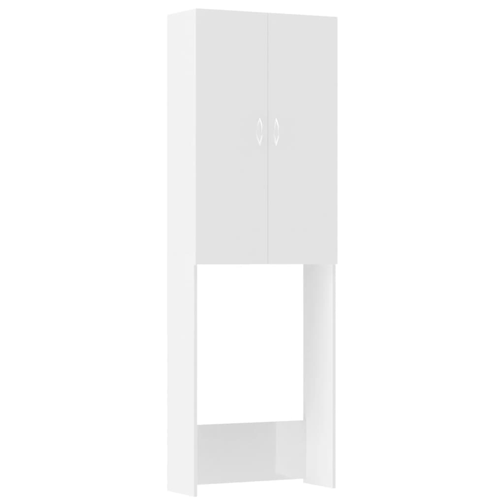 Wasmachinekast 64X25,5X190 Cm Hoogglans Wit