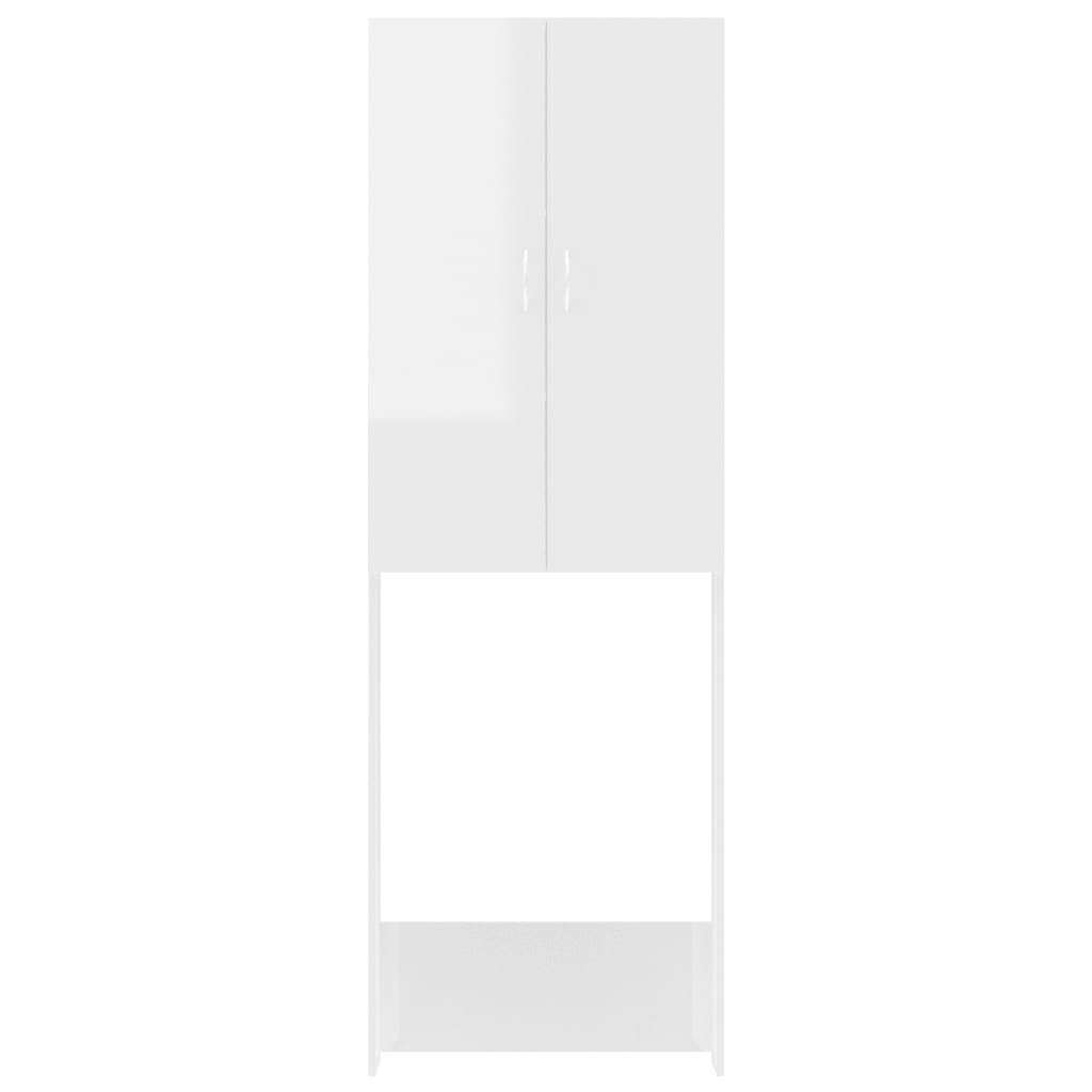 Wasmachinekast 64X25,5X190 Cm Hoogglans Wit