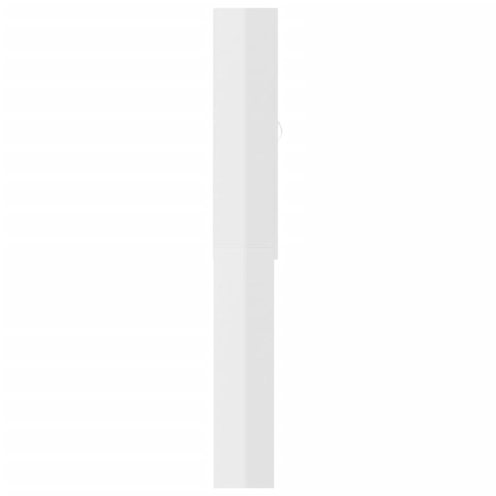 Wasmachinekast 64X25,5X190 Cm Hoogglans Wit
