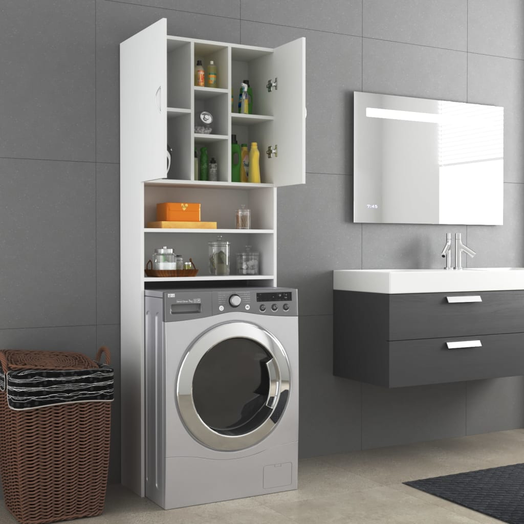 Wasmachinekast 64X25,5X190 Cm Wit