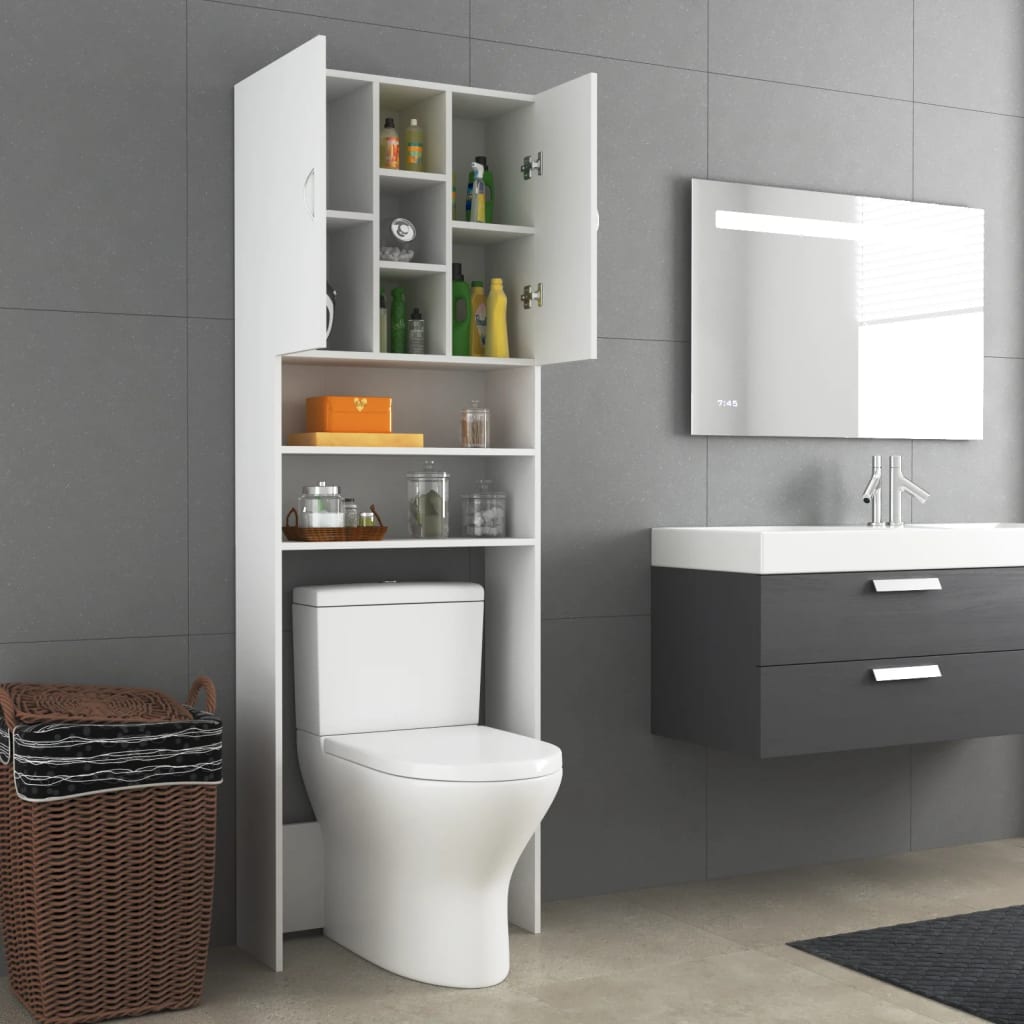 Wasmachinekast 64X25,5X190 Cm Wit
