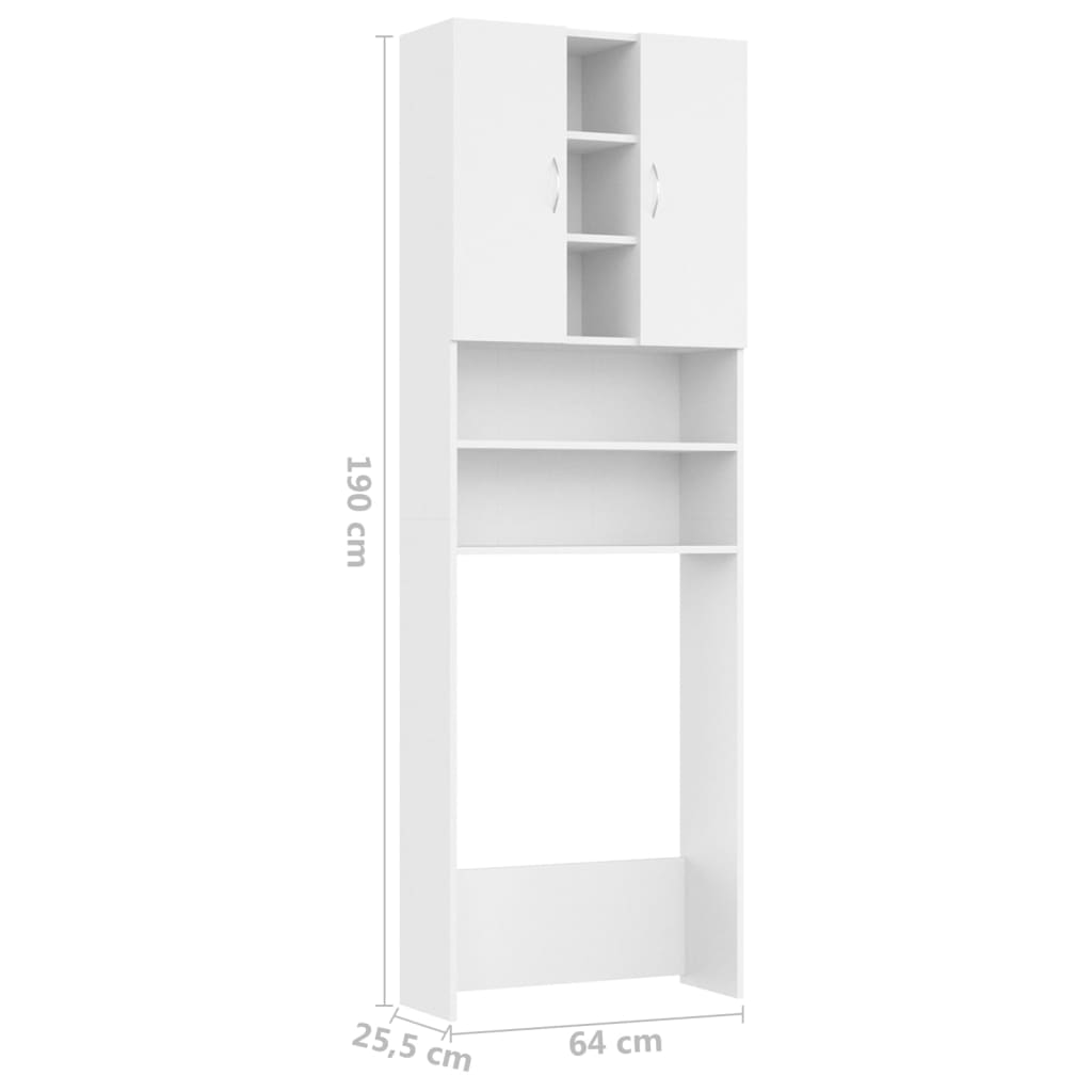Wasmachinekast 64X25,5X190 Cm Wit